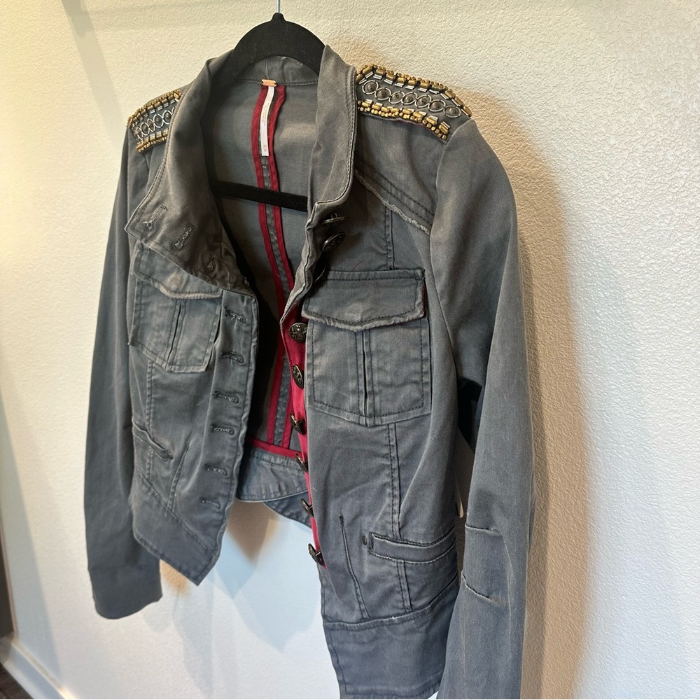 Free People Women’s Shrunken Officer Military Jacket